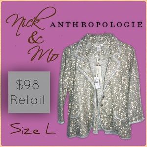Nick & Mo Anthropologie Cardigan Blazer Large